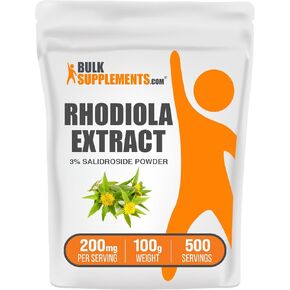 BulkSupplements.com Rhodiola Extract Powder - 3% Salidrosides, Rhodiola Crenualata Extract - Herbal Supplement, Gluten Free, 200mg per Serving, 250g (8.8 oz) (Pack of 1)