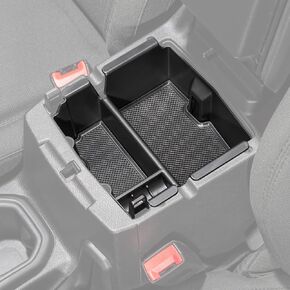 Quadratec Center Console Storage Tray - Fits Jeep Wrangler JL, JLU & Gladiator JT 2018-2022 - Non-Slip Rubber Base - Jeep Wrangler Interior Accessories Storage Organizer - Phone Keys Flashlight Holder