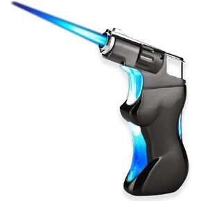 Mini Jet Torch Lighter with Visual Window, Custom Cool Lighters for Men, Unique Ideas Birthday Candles(No Butane Fuel)