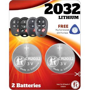 Key Fob Battery for Toyota CR2032 (2 Pack) OEM Remote Replacement for Toyota Highlander Tacoma Sienna Sequoia Tundra Key (89742-AE050, 89742-AE010, 89742-AE011) Check Fitment Guide