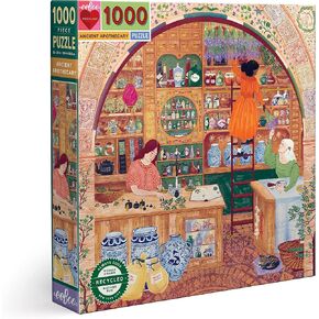 eeBoo: Piece and Love Ancient Apothecary 1000 Piece Square Jigsaw Puzzle, Glossy, Sturdy Puzzle Pieces
