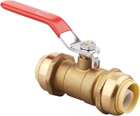DERNORD Ball Valve 1 Inch, Push-Fit Valve,Water Valve Shut Off, Push-to-Connect Fittings for PEX, Copper, CPVC Pipe(Pack of 2) in Saudi Arabia