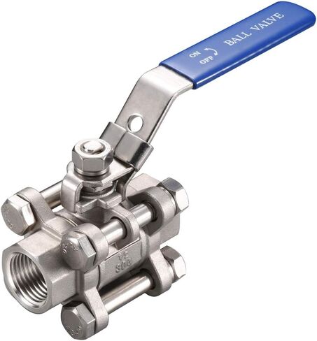 Cowin Brewing 1/2 "3 قطعة صمام كروي من الفولاذ المقاوم للصدأ 304، NPT ملولب، للنفط والغاز والماء بمقبض من الفينيل الأزرق in Saudi Arabia