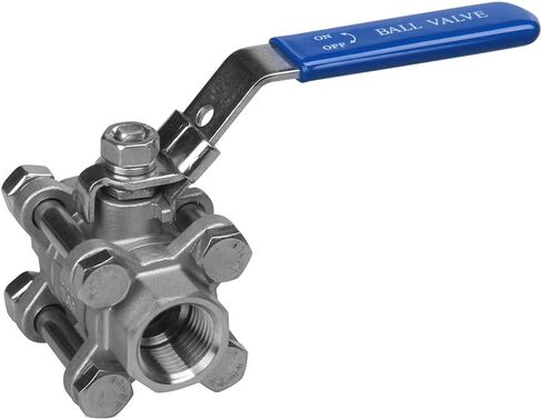 Cowin Brewing 1/2 "3 قطعة صمام كروي من الفولاذ المقاوم للصدأ 304، NPT ملولب، للنفط والغاز والماء بمقبض من الفينيل الأزرق in Saudi Arabia