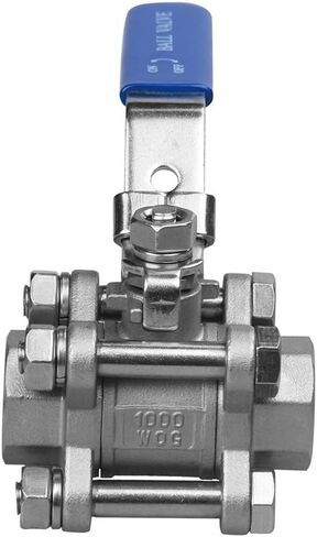 Cowin Brewing 1/2 "3 قطعة صمام كروي من الفولاذ المقاوم للصدأ 304، NPT ملولب، للنفط والغاز والماء بمقبض من الفينيل الأزرق in Saudi Arabia