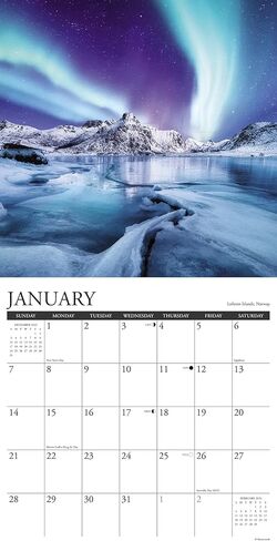 Willow Creek Press Northern Lights Monthly 2024 Wall Calendar (12" x 12") in Saudi Arabia