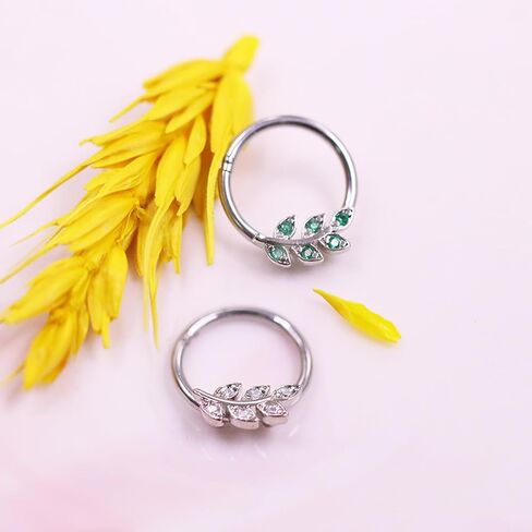 CHARMONLINE 16G 316L Stainless Steel Earring Hoop Cluster CZ Hinged Segment Clicker Daith 8/10mm Inside Diameter Clicker Helix Ear Piercings for Women Men in Kuwait