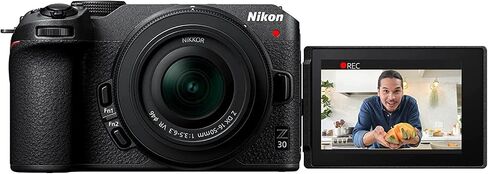 كاميرا Nikon Z 30 بدون مرآة، هيكل 4K DX مع طقم عدسات NIKKOR Z DX مقاس 16-50 ملم و50-250 ملم 1743، تتضمن حقيبة ديكو جير للتصوير الفوتوغرافي + ميكروفون + مونوبود + بطاقة 64 جيجابايت + البرامج والملحقات in Saudi Arabia