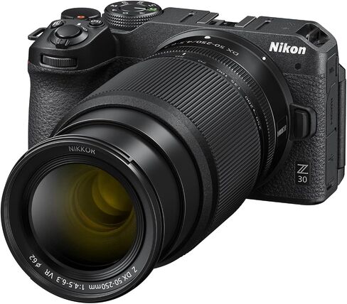 كاميرا Nikon Z 30 بدون مرآة، هيكل 4K DX مع طقم عدسات NIKKOR Z DX مقاس 16-50 ملم و50-250 ملم 1743، تتضمن حقيبة ديكو جير للتصوير الفوتوغرافي + ميكروفون + مونوبود + بطاقة 64 جيجابايت + البرامج والملحقات in Saudi Arabia