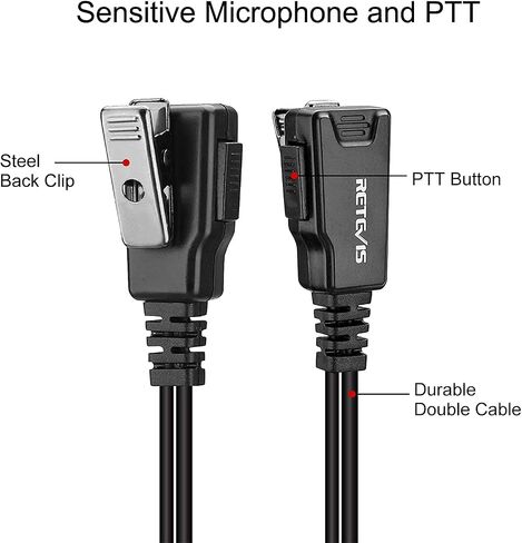 Retevis IC-F4011 Security Surveillance Acoustic Tube Earpiece, Compatible with ICOM IC-F24S IC-F3S IC-F14 IC-F4011 IC-F3011 IC-F4021 2 Way Radio, Headset for Walkie Talkie with Microphone(1 Pack) in Saudi Arabia