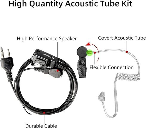 Retevis IC-F4011 Security Surveillance Acoustic Tube Earpiece, Compatible with ICOM IC-F24S IC-F3S IC-F14 IC-F4011 IC-F3011 IC-F4021 2 Way Radio, Headset for Walkie Talkie with Microphone(1 Pack) in Saudi Arabia