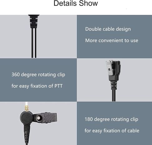Retevis IC-F4011 Security Surveillance Acoustic Tube Earpiece, Compatible with ICOM IC-F24S IC-F3S IC-F14 IC-F4011 IC-F3011 IC-F4021 2 Way Radio, Headset for Walkie Talkie with Microphone(1 Pack) in Saudi Arabia