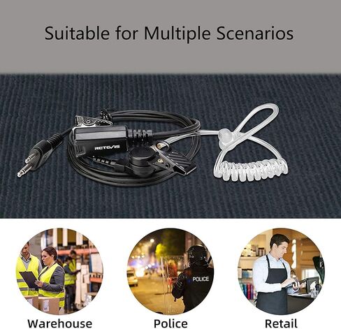 Retevis IC-F4011 Security Surveillance Acoustic Tube Earpiece, Compatible with ICOM IC-F24S IC-F3S IC-F14 IC-F4011 IC-F3011 IC-F4021 2 Way Radio, Headset for Walkie Talkie with Microphone(1 Pack) in Saudi Arabia