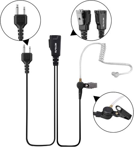 Retevis IC-F4011 Security Surveillance Acoustic Tube Earpiece, Compatible with ICOM IC-F24S IC-F3S IC-F14 IC-F4011 IC-F3011 IC-F4021 2 Way Radio, Headset for Walkie Talkie with Microphone(1 Pack) in Saudi Arabia