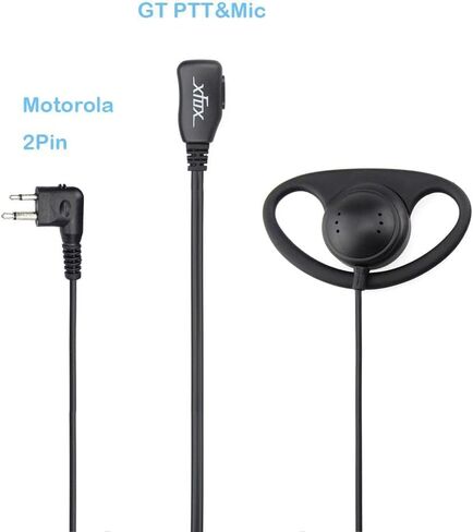 XFOX® 2Pin Advanced D Shape Clip-Ear PTT سماعة أذن ميكروفون لموتورولا 2 Way Radios GP88S GP300 GP68 GP2000 GP88 GP3188 CP040 CP1200 A8 A6 A10 A12 Walkie in Kuwait