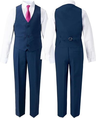 Spring Notion Boys' Modern Fit Blue Dress Suit with Bow Tie in Saudi Arabia