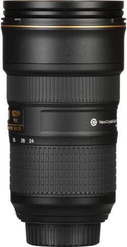نيكون - عدسة AF-S NIKKOR مقاس 24-70 مم وببؤرة f/2.8E ED VR، عدسة تكبير بزاوية واسعة (20052) + طقم مرشح + حافظة للغطاء + طقم تنظيف (متجدد) in Saudi Arabia
