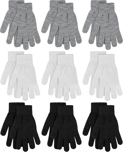 Cooraby 9 Pairs Winter Magic Gloves Adult Full Fingers Gloves Warm Stretchy Gloves for Men, Women or Teens in Saudi Arabia