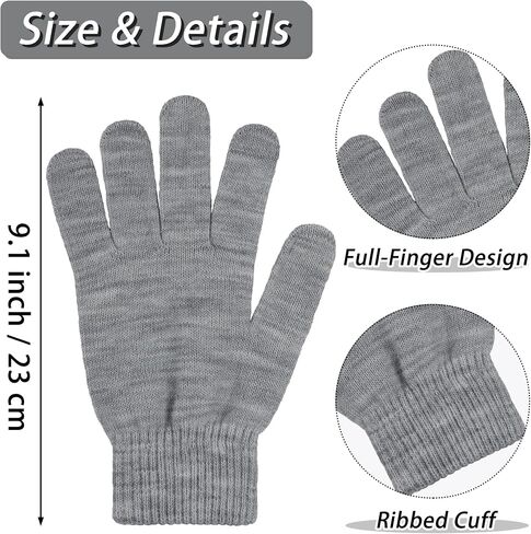 Cooraby 9 Pairs Winter Magic Gloves Adult Full Fingers Gloves Warm Stretchy Gloves for Men, Women or Teens in Saudi Arabia