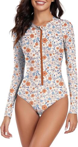 ملابس سباحة نسائية رياضية قطعة واحدة بأكمام طويلة ملابس سباحة رياضية لركوب الأمواج وملابس سباحة in Kuwait