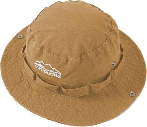 Cotton Boonie Sun Hat for Men Women, Foldable Outdoor Sun Protection Hat with Chin Strap for Fishing Hunting Hiking in Saudi Arabia