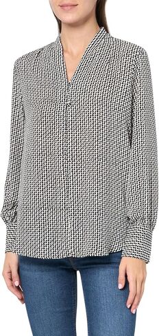 Adrianna Papell Women's Printed Button V-Neck Blouse in Saudi Arabia