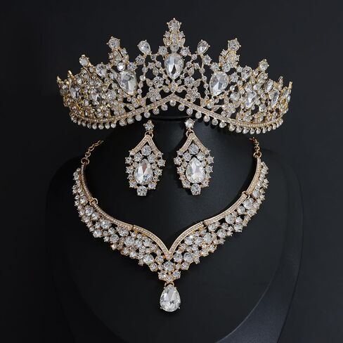 Kamirola Tiaras and Crowns for Women,Tiaras Earrings Necklace, Crystal Bridal Jewelry Set, Costume Party Halloween Prom Pageant Jewelry for Women Girls(TR22) in Kuwait