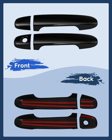 Exterior Door Handle Covers Compatible with 2012-2017 for Toyota Camry, 4PCS Accessories Door Handle Covers ABS Door Handle Protector,Black in Saudi Arabia