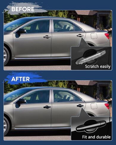 Exterior Door Handle Covers Compatible with 2012-2017 for Toyota Camry, 4PCS Accessories Door Handle Covers ABS Door Handle Protector,Black in Saudi Arabia