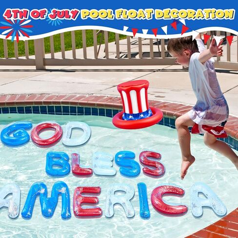 16 جهاز كمبيوتر شخصى 20 "حروف حمام السباحة العائمة الوطنية رسائل عائمة لديكور حفلة حمام السباحة في الرابع من يوليو، حرف أمريكي يطفو على حمام السباحة لديكور حفلة عيد الاستقلال في الصيف in Kuwait