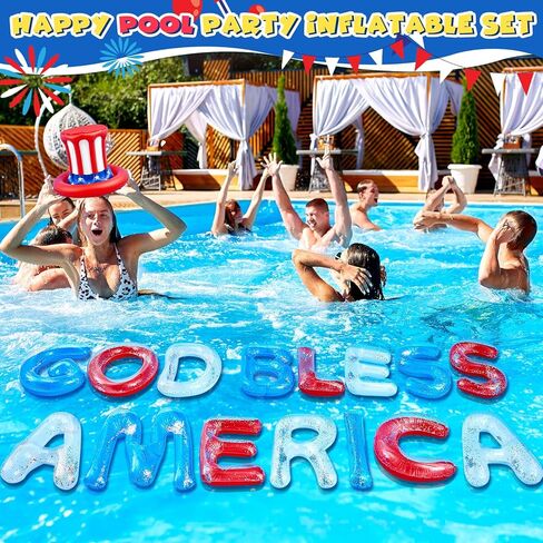 16 جهاز كمبيوتر شخصى 20 "حروف حمام السباحة العائمة الوطنية رسائل عائمة لديكور حفلة حمام السباحة في الرابع من يوليو، حرف أمريكي يطفو على حمام السباحة لديكور حفلة عيد الاستقلال في الصيف in Kuwait