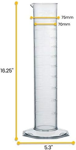 EISCO Graduated Cylinder, 1000mL - Class A Tolerance - Octagonal Base - TPX Plastic - Industrial Quality, Autoclavable in Saudi Arabia