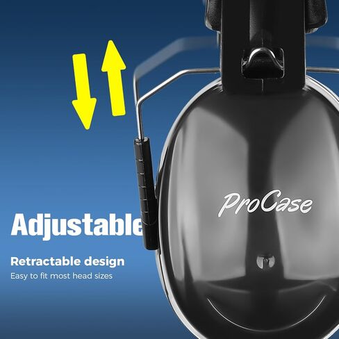 ProCase SNR 34dB Noise Cancelling Headphones, Sound Blocking Hearing Protection Earmuffs Noise Reduction Safety Ear Muffs with Adjustable Headband for Shooting Mowing Construction -Black in Saudi Arabia