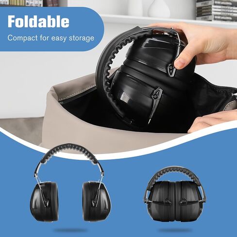 ProCase SNR 34dB Noise Cancelling Headphones, Sound Blocking Hearing Protection Earmuffs Noise Reduction Safety Ear Muffs with Adjustable Headband for Shooting Mowing Construction -Black in Saudi Arabia