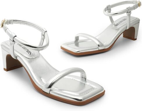 DREAM PAIRS Women's Heels Open Toe Ankle Strap Square Cute Wedding Party Sandals Comfort Dress Shoes in Kuwait