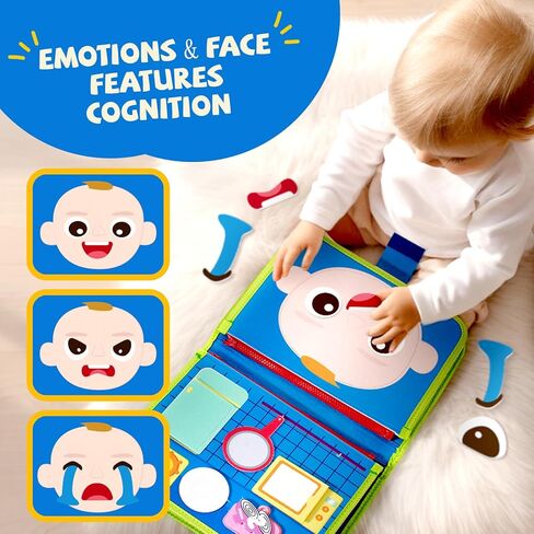 لوحة مشغولة للأطفال الصغار - ألعاب مونتيسوري للأطفال من عمر 1 2 3 4 سنوات هدية عيد ميلاد للأولاد والبنات - ألعاب تعليمية لمرحلة ما قبل المدرسة تساعد على تطوير المهارات الحركية الدقيقة - ألعاب سفر للأطفال الصغار in Kuwait