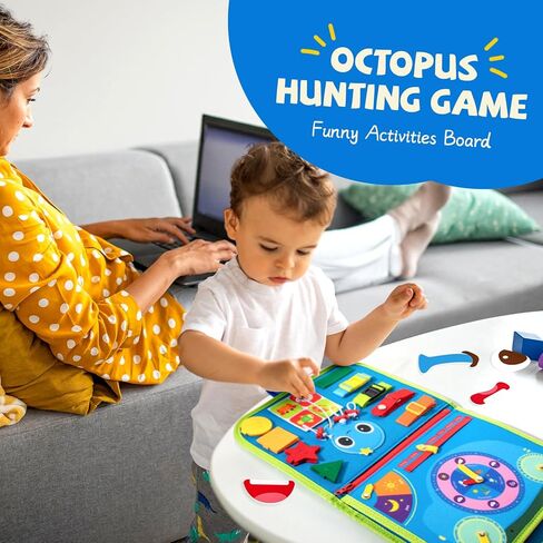 لوحة مشغولة للأطفال الصغار - ألعاب مونتيسوري للأطفال من عمر 1 2 3 4 سنوات هدية عيد ميلاد للأولاد والبنات - ألعاب تعليمية لمرحلة ما قبل المدرسة تساعد على تطوير المهارات الحركية الدقيقة - ألعاب سفر للأطفال الصغار in Kuwait