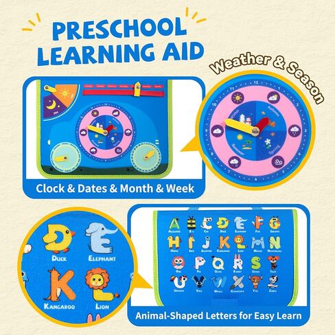 لوحة مشغولة للأطفال الصغار - ألعاب مونتيسوري للأطفال من عمر 1 2 3 4 سنوات هدية عيد ميلاد للأولاد والبنات - ألعاب تعليمية لمرحلة ما قبل المدرسة تساعد على تطوير المهارات الحركية الدقيقة - ألعاب سفر للأطفال الصغار in Kuwait