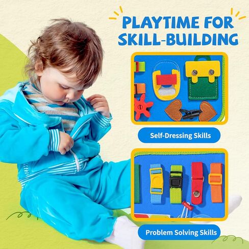 لوحة مشغولة للأطفال الصغار - ألعاب مونتيسوري للأطفال من عمر 1 2 3 4 سنوات هدية عيد ميلاد للأولاد والبنات - ألعاب تعليمية لمرحلة ما قبل المدرسة تساعد على تطوير المهارات الحركية الدقيقة - ألعاب سفر للأطفال الصغار in Kuwait