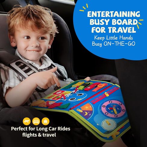 لوحة مشغولة للأطفال الصغار - ألعاب مونتيسوري للأطفال من عمر 1 2 3 4 سنوات هدية عيد ميلاد للأولاد والبنات - ألعاب تعليمية لمرحلة ما قبل المدرسة تساعد على تطوير المهارات الحركية الدقيقة - ألعاب سفر للأطفال الصغار in Kuwait