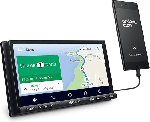 Sony XAV-AX7000 2-DIN Car Stereo with SiriusXM Tuner and ACAM4 Backup Camera Bundle. Apple CarPlay and Android Auto, Built-In 4x100W 4 Channel Amp, 6.95" Capacitive Screen, Plays High-Res Music, No CD in Saudi Arabia