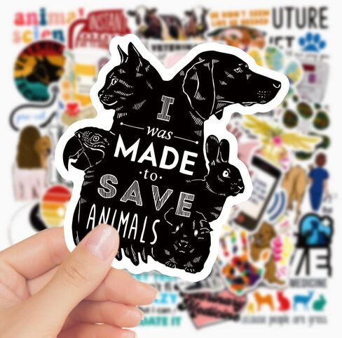 100Pcs Veterinary Stickers,Cute Vet Waterproof Stickers,Vinyl Stickers for Water Bottle Laptop Luggage Guitar Phone Helmets,Veterinarian Stickers for Teens Adults in Saudi Arabia