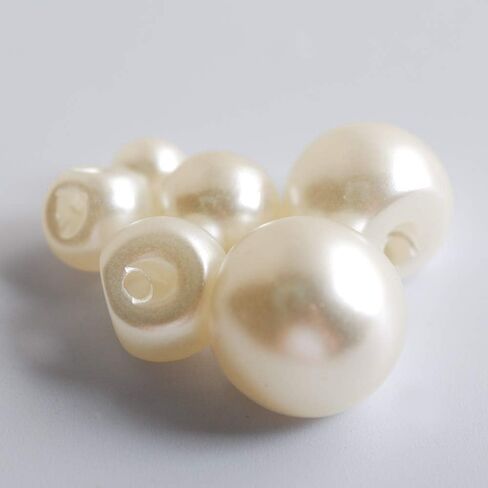 250Pcs 6 Size Sewing Buttons Side Hole Round Plastic Pearl Buttons 6mm 8mm 9mm 10mm 12mm 14mm White/Ivory Color Sewing Supplies Accessories (White) in Saudi Arabia