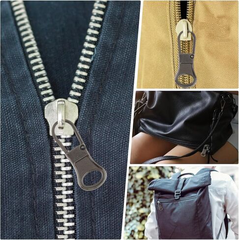 10 قطع بديلة من سحاب السحب للثقوب الصغيرة، استبدال سحاب الأمتعة المكسورة القابلة للفصل، علامة تبويب سحب سحاب، سحاب يسحب استبدال الملابس والسترات والأحذية والمحفظة (بندقية سوداء) in Kuwait