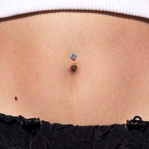 G23 Titanium Gold Belly Button Rings, 14G 10mm Threadless Push In Curved Barbell Belly Button Piercing, Navel Piercing Jewelry in Saudi Arabia
