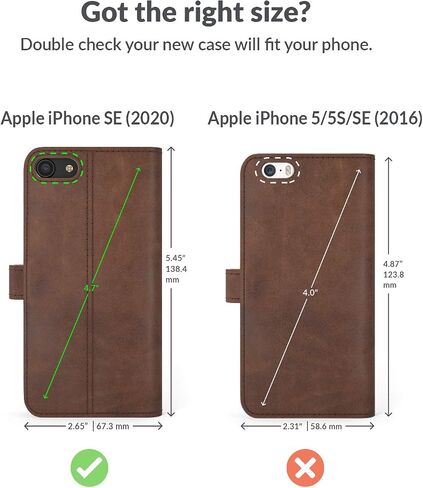 Snakehive Vintage Wallet for Apple iPhone SE 2022/ iPhone SE 2020 || Real Leather Wallet Phone Case || Genuine Leather with Viewing Stand & 3 Card Holder || Flip Folio Cover with Card Slot (Black) in Saudi Arabia