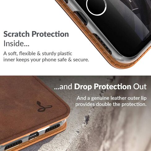 Snakehive Vintage Wallet for Apple iPhone SE 2022/ iPhone SE 2020 || Real Leather Wallet Phone Case || Genuine Leather with Viewing Stand & 3 Card Holder || Flip Folio Cover with Card Slot (Black) in Saudi Arabia