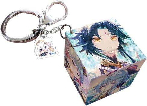 Genshin Creative Magic Puzzle Cube Cute Keychains Ornament Pendant Doll Bag Car Charm Pendant Silicone Keyring Gift in Saudi Arabia