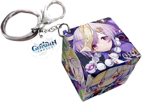 Genshin Creative Magic Puzzle Cube Cute Keychains Ornament Pendant Doll Bag Car Charm Pendant Silicone Keyring Gift in Saudi Arabia