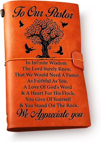 Pastor Leather Journal Notebook Gift - Appreciation Gifts for Pastor Engraved Leather Travel Journal Religious Embossed Writing Journal Pastor Gifts in Saudi Arabia